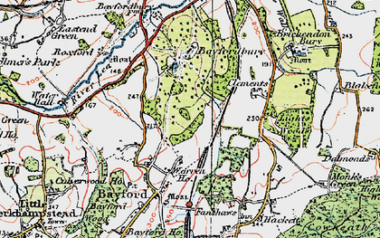 Old map of Bayfordbury Mansion in 1919