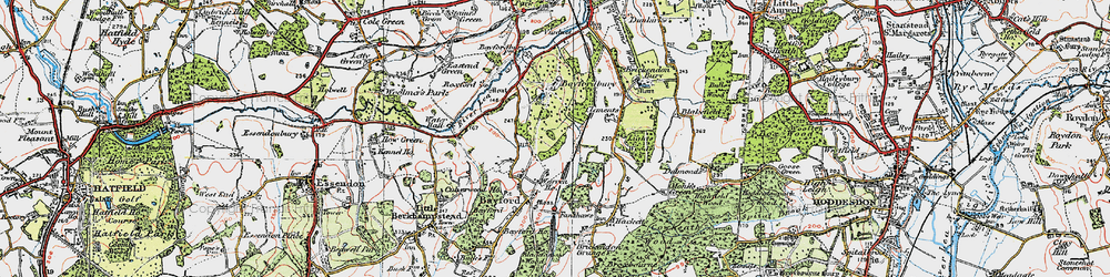 Old map of Brickendonbury in 1919
