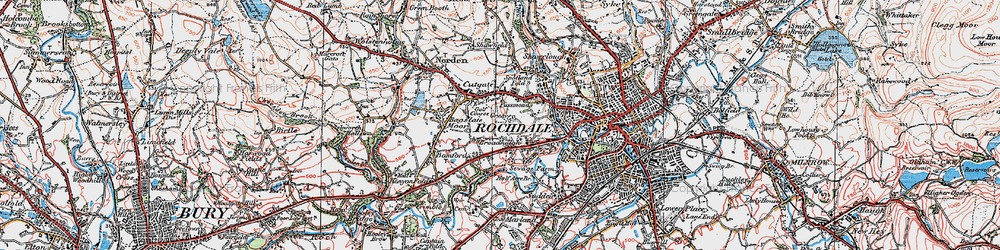 Old map of Broadhalgh in 1924