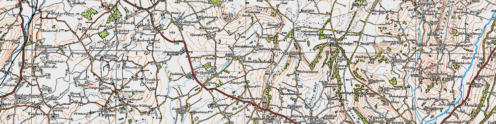 Old map of Broadhembury in 1919