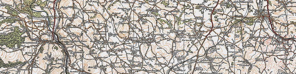 Old map of Broadhempston in 1919