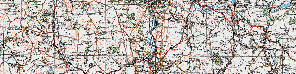 Old map of Broadholm in 1921