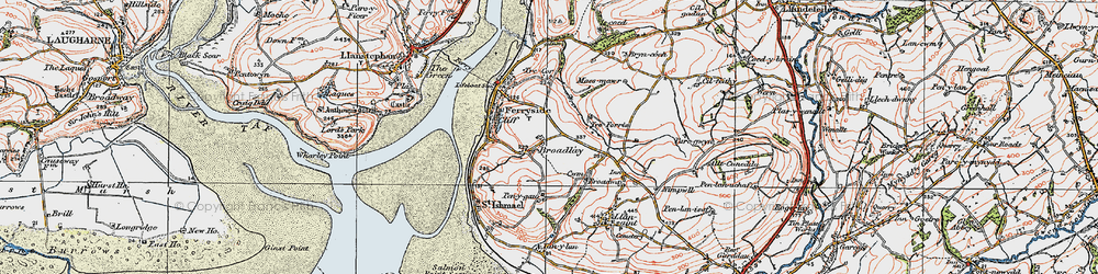 Old map of Broadlay in 1923