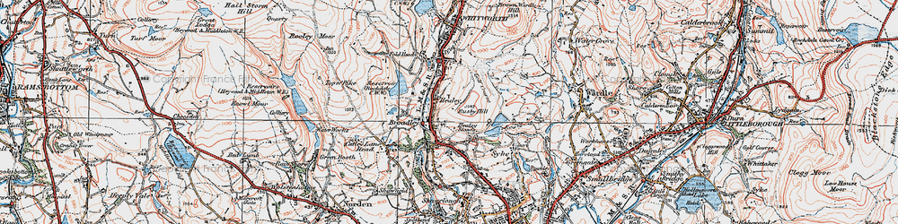 Old map of Broadley in 1924