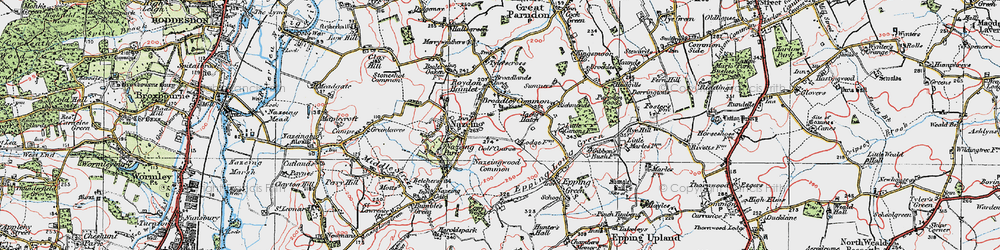 Old map of Broadley Common in 1919