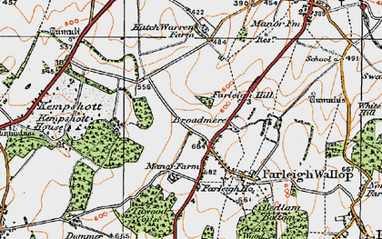 Old map of Broadmere in 1919
