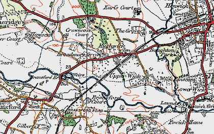 Old map of Bransford Br in 1920
