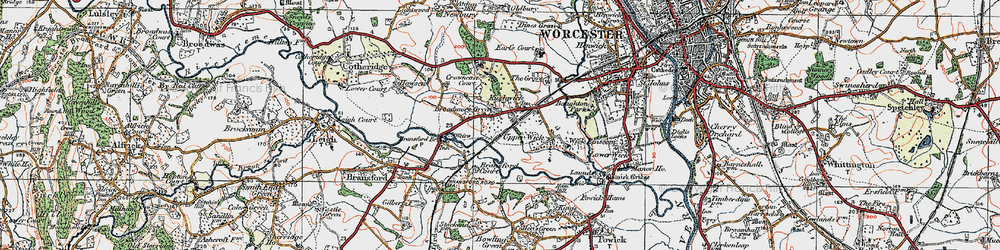 Old map of Bransford Br in 1920