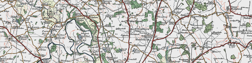 Old map of Broadoak in 1921