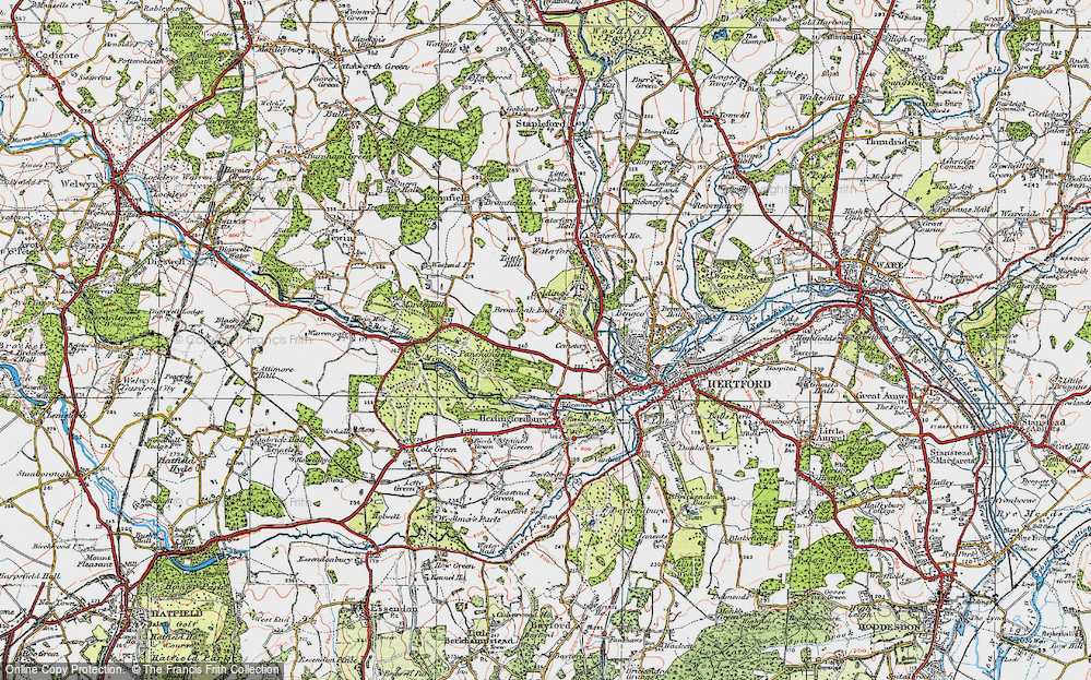 Old Map of Broadoak End, 1919 in 1919