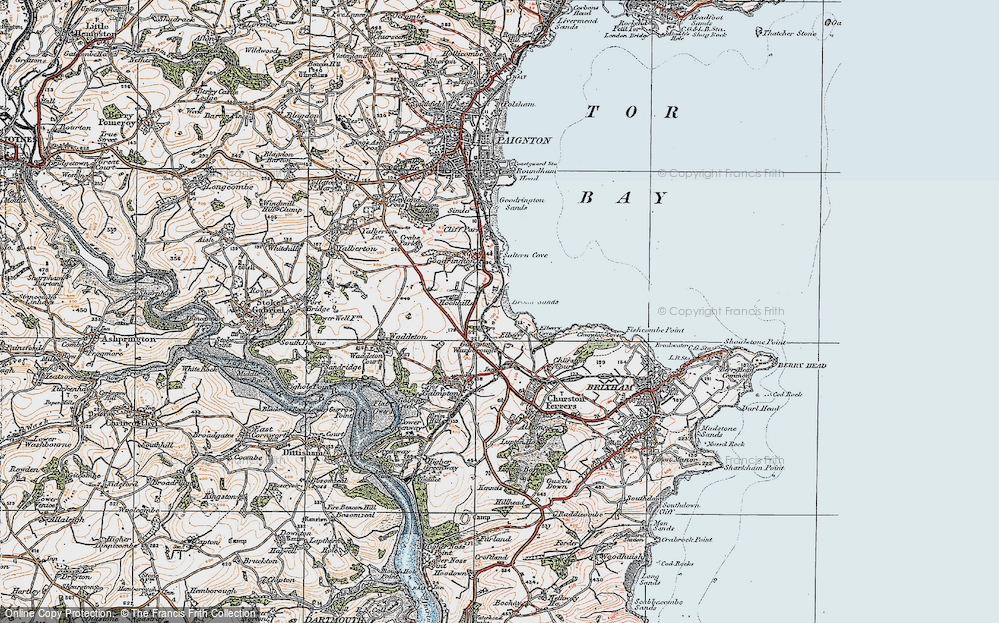 Old Map of Broadsands, 1919 in 1919