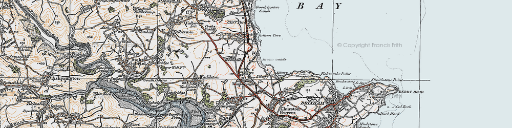 Old map of Broadsands in 1919