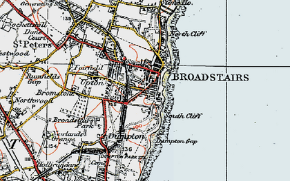 Old map of Broadstairs in 1920
