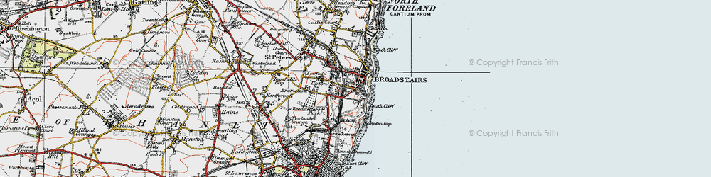 Old map of Dumpton Gap in 1920
