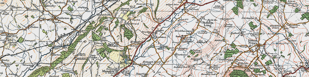 Old map of Broadstone in 1921