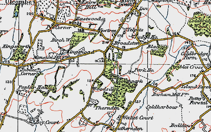 Old map of Broadstone in 1921