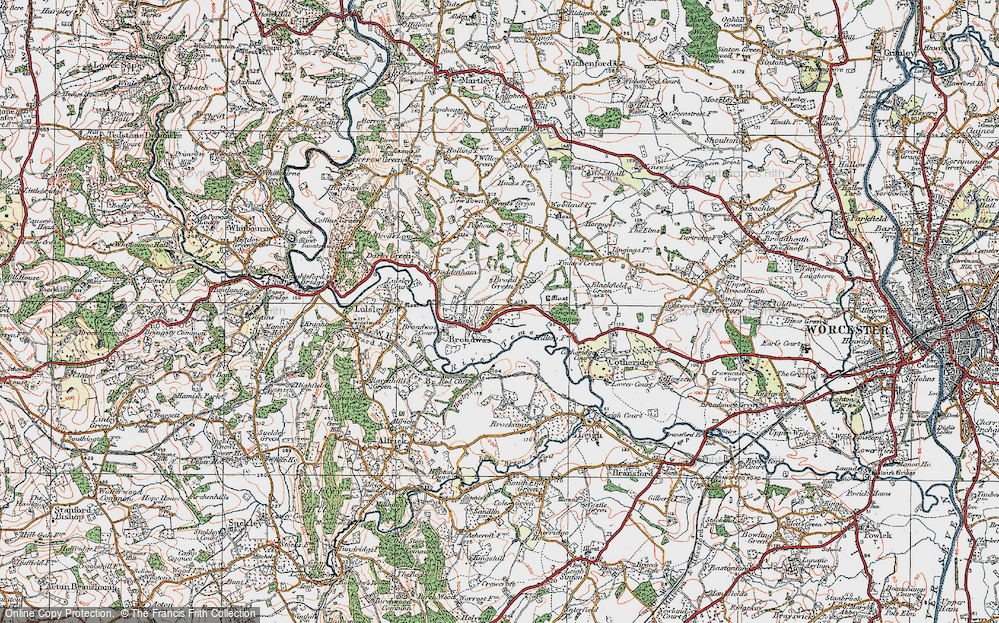 Old Map of Broadwas, 1920 in 1920