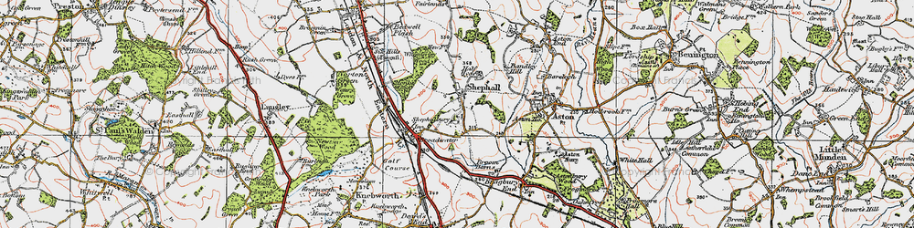 Old map of Broadwater in 1920