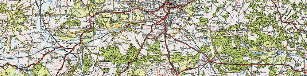 Old map of Broadwater Down in 1920