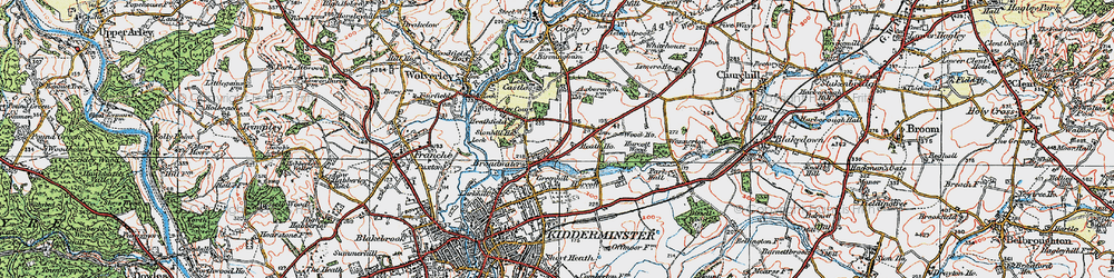 Old map of Broadwaters in 1921