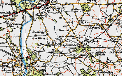 Old map of Broadwath in 1925