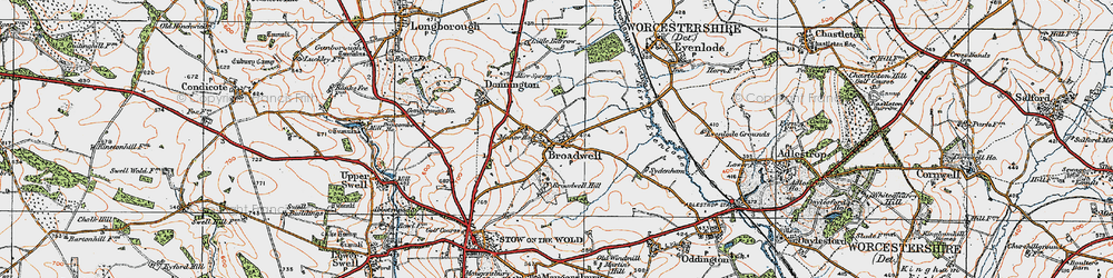 Old map of Broadwell Hill in 1919