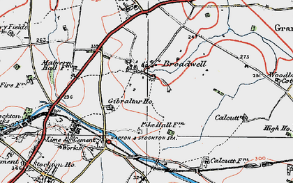 Old map of Caldecote Village in 1919