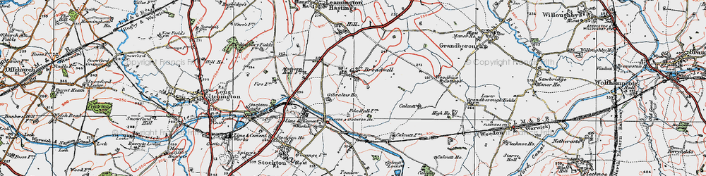 Old map of Caldecote Village in 1919