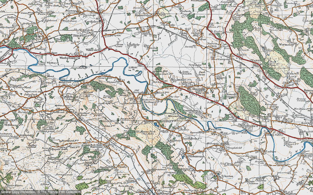 Old Map of Brobury, 1920 in 1920