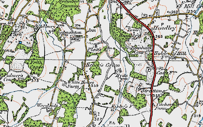 Old map of Brock's Green in 1919