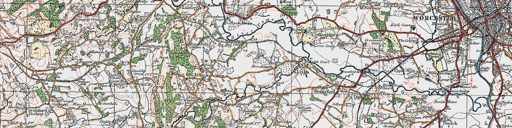 Old map of Brockamin in 1920