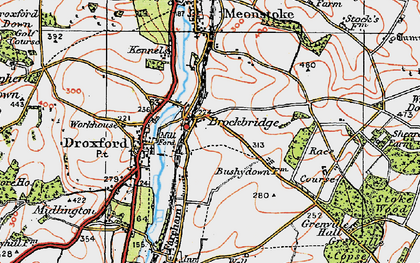 Old map of Brockbridge in 1919