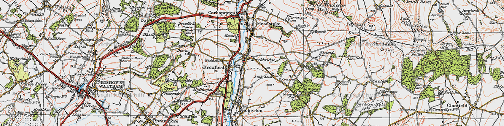 Old map of Brockbridge in 1919
