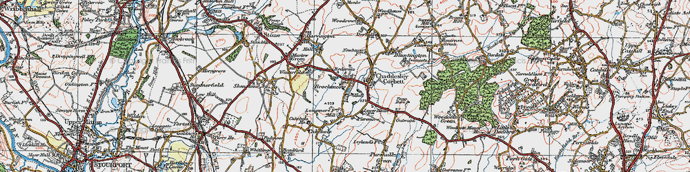 Old map of Brockencote in 1920