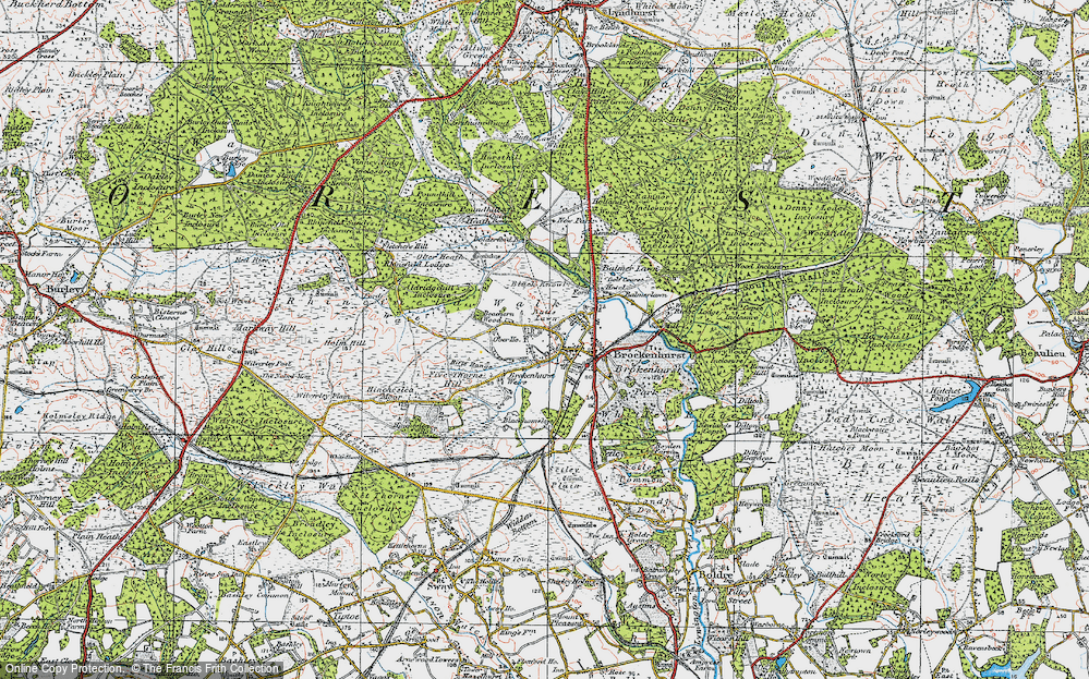 Old Map of Brockenhurst, 1919 in 1919