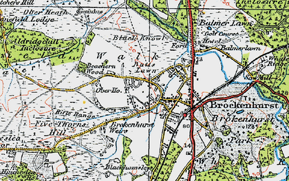 Old map of Brockenhurst in 1919
