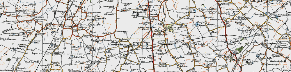 Old map of Brockford Street in 1921