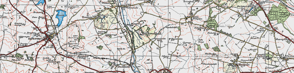 Old map of Brockhall in 1919