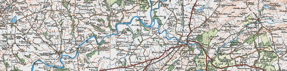 Old map of Brockhall Village in 1924