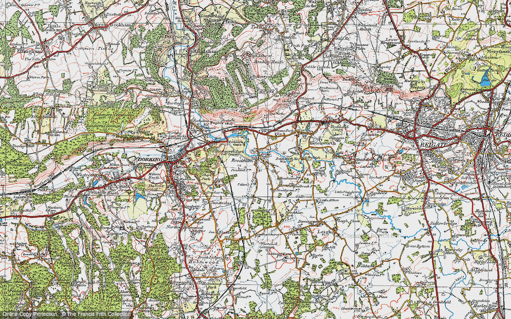 Old Map of Brockham, 1920 in 1920