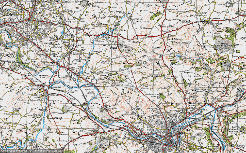 Old Map of Historic Map covering Battlefields in 1919