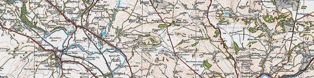 Old map of Brockham End in 1919