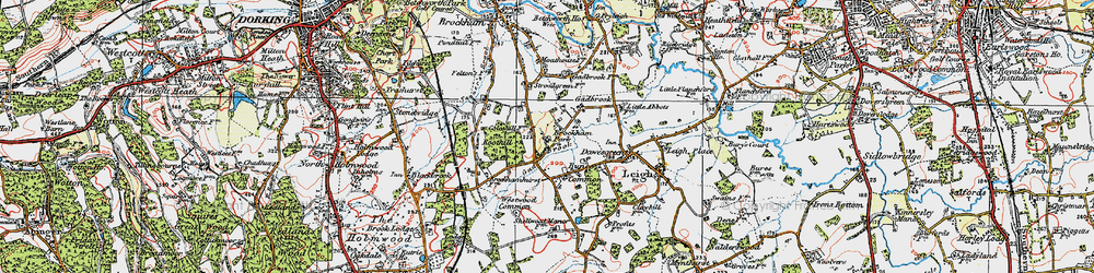 Old map of Brockham Park in 1920