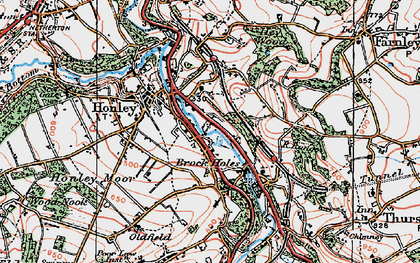 Old map of Brockholes in 1924