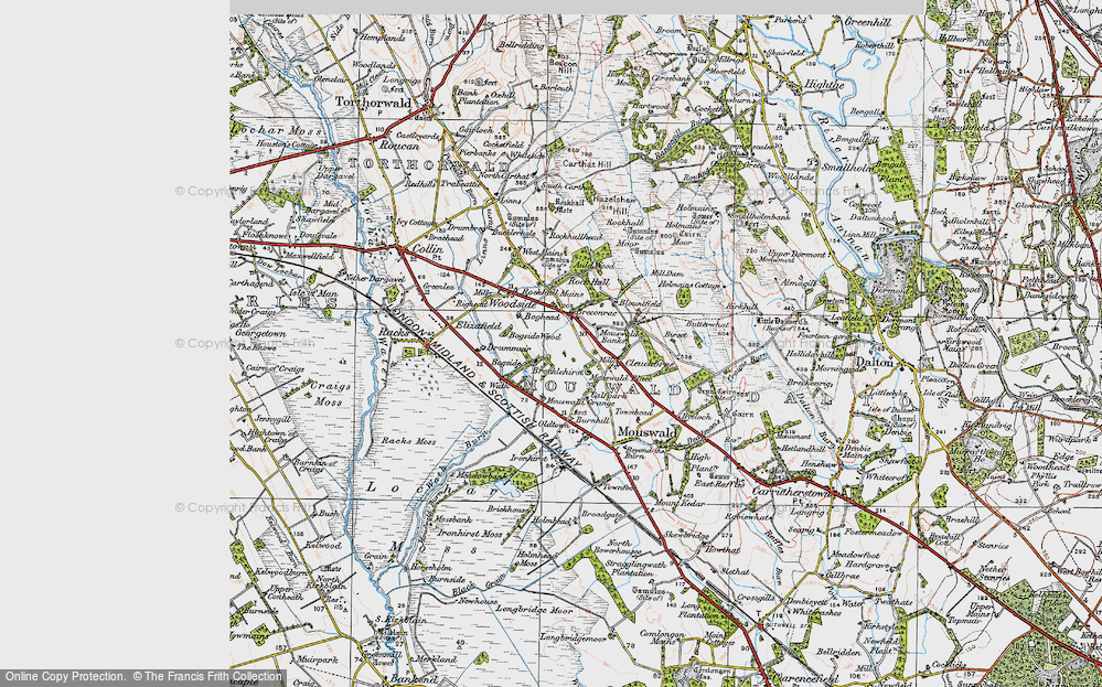 Old Map of Historic Map covering Burnhill in 1925