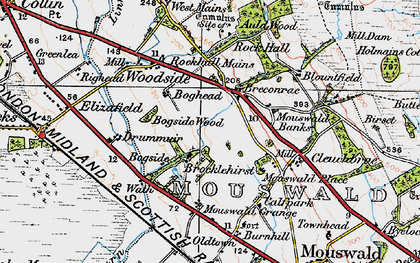 Old map of Birset in 1925