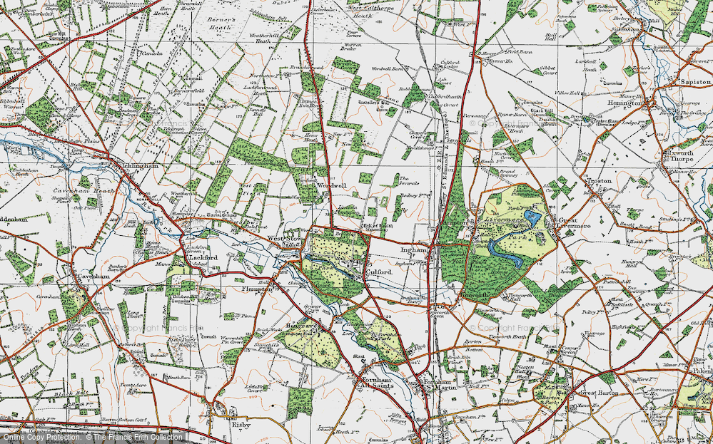Old Map of Brockley Corner, 1920 in 1920
