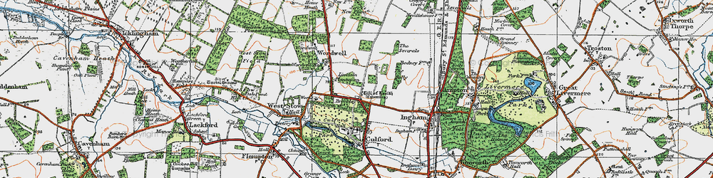 Old map of Brockley Corner in 1920