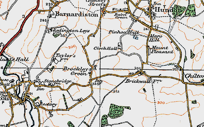 Old map of Brockley Green in 1921