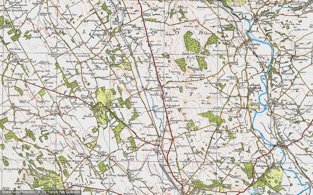 Old Map of Historic Map covering Bowscar in 1925
